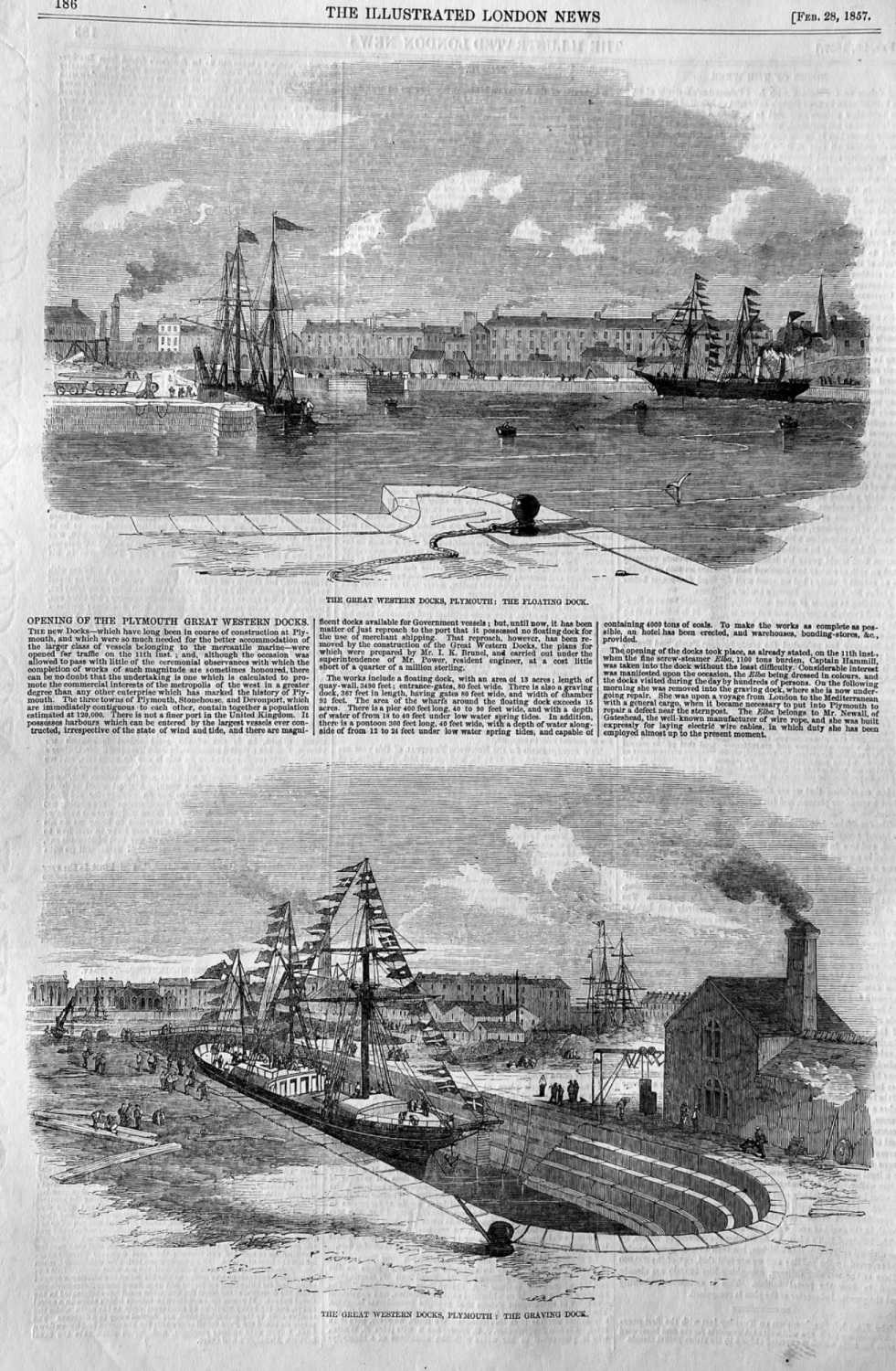 Opening of the Plymouth Great Western Docks.  1857.