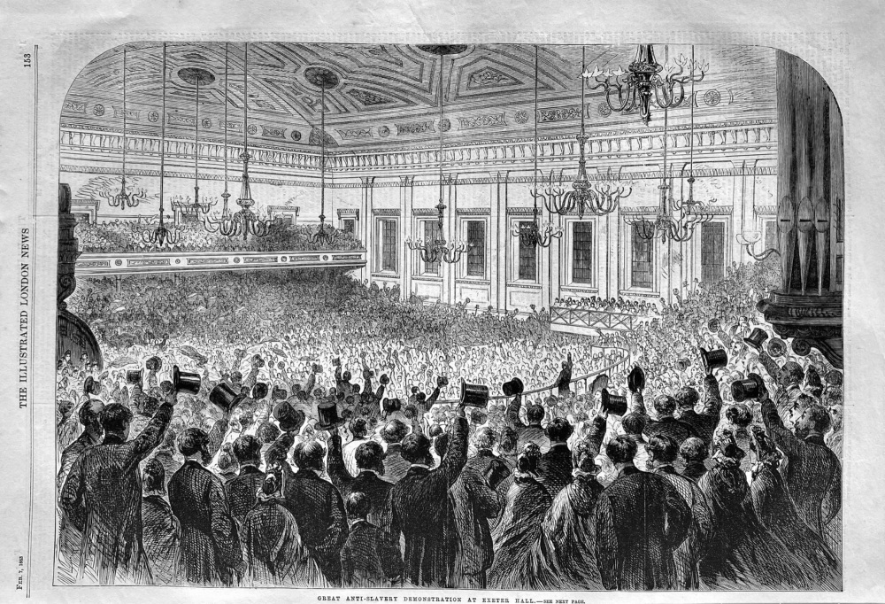 Great Anti-Slavery Demonstration at Exeter Hall.  1863.