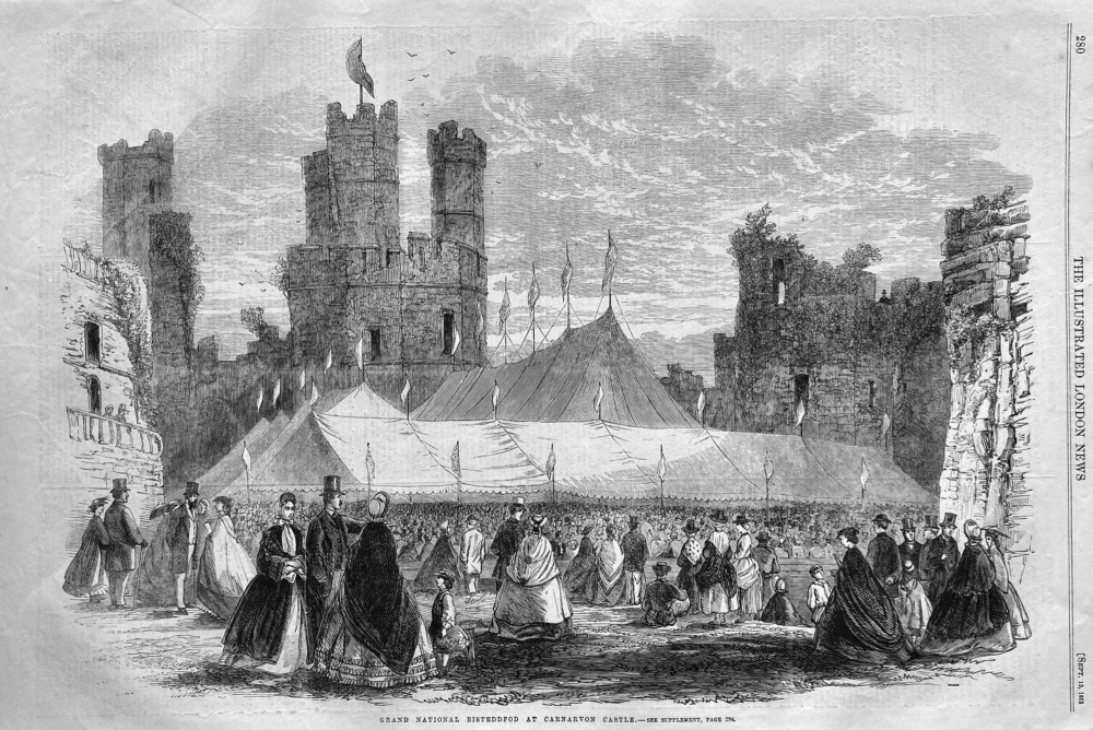 Grand National Eisteddfod at Carnarvon Castle.  1862.