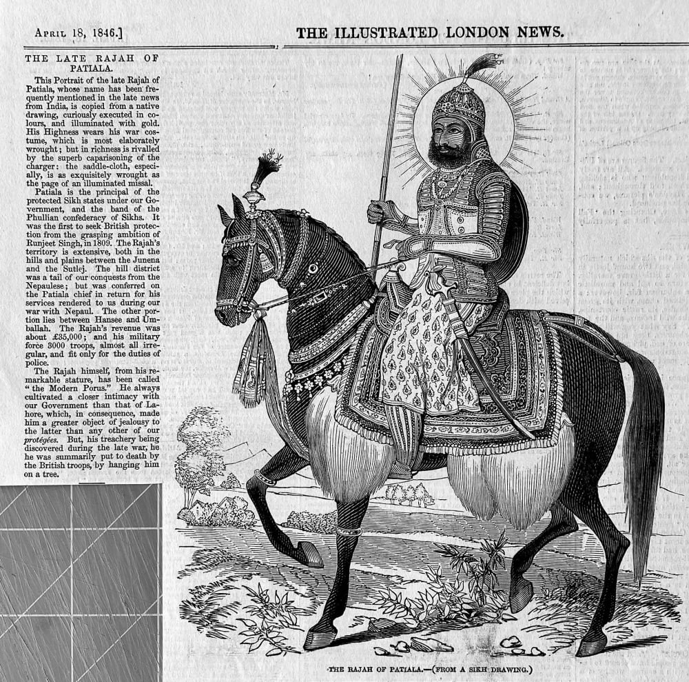 The Late Rajah of Patiala.  1846.