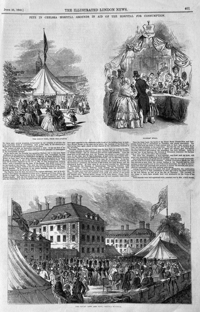 Fete in Chelsea Hospital Grounds in Aid of the Hospital for Consumption.  1846.