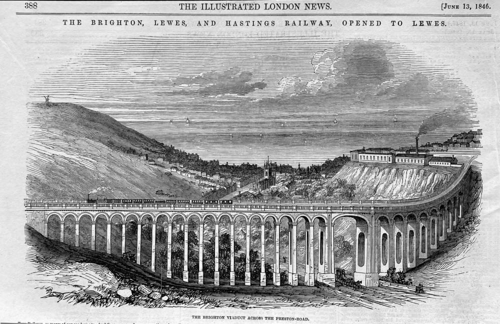 The Brighton, Lewes, and Hastings Railway, Opened to Lewes.  1846.