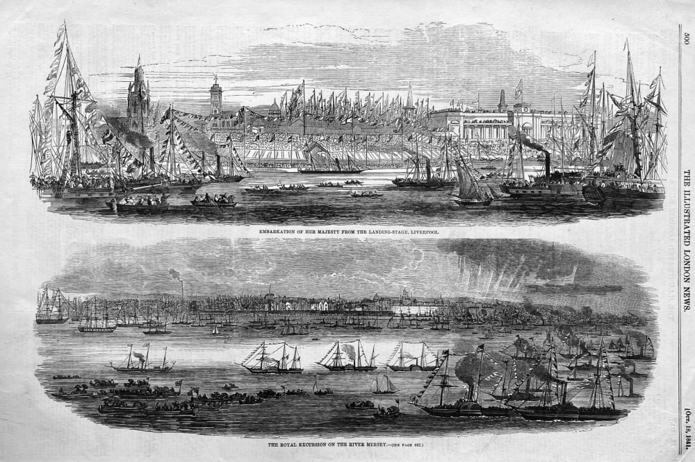 The Royal Excursion on the River Mersey.  1851.