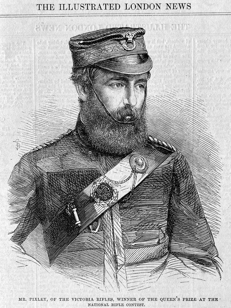 Mr. Pixley, of the Victoria Rifles, winner of the Queen's Prize at the National Rifle Contest.  1862.