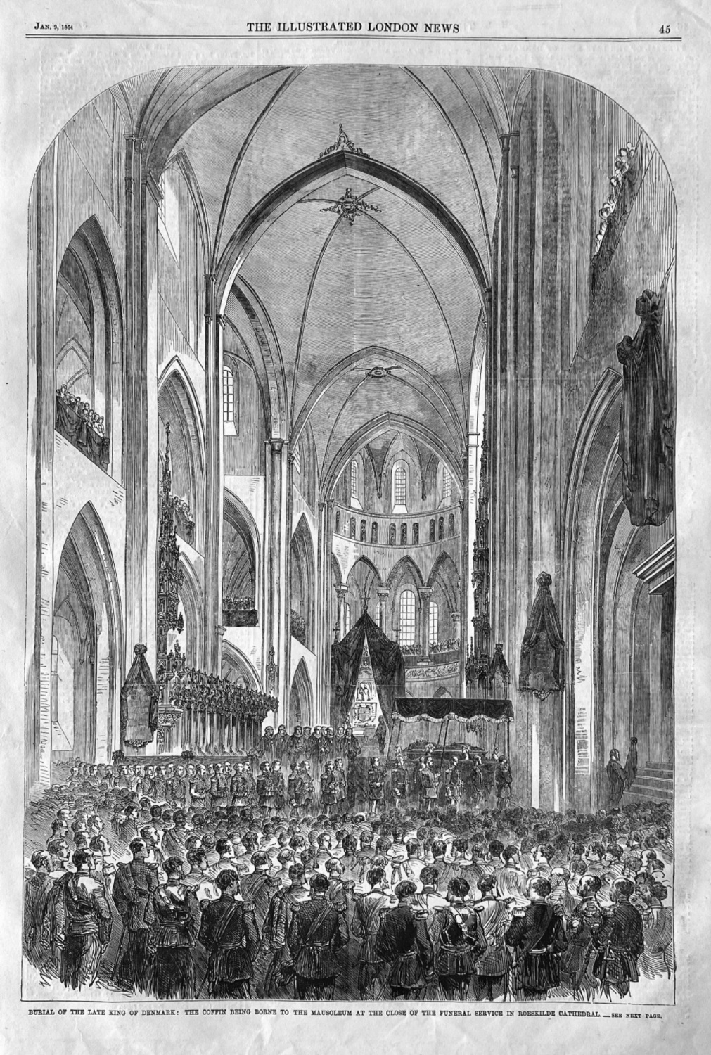 Funeral of the Late King of Denmark :   The Coffin being Borne to the Mauso