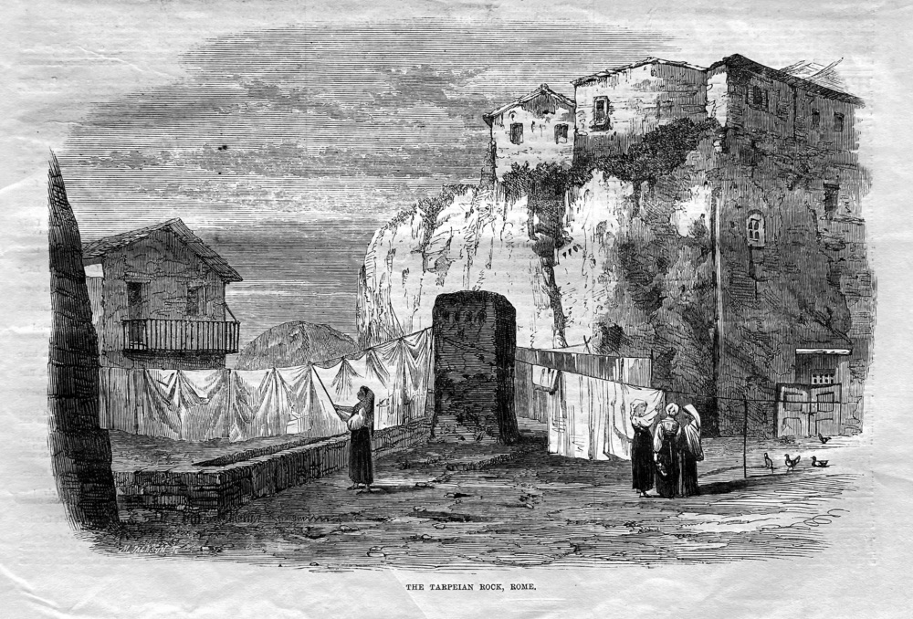 The Tarpeian Rock, Rome.  1864.