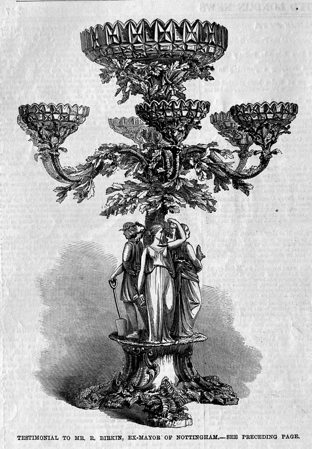 Testimonial to Mr. R. Birkin, Ex-Mayor of Nottingham.  1864.