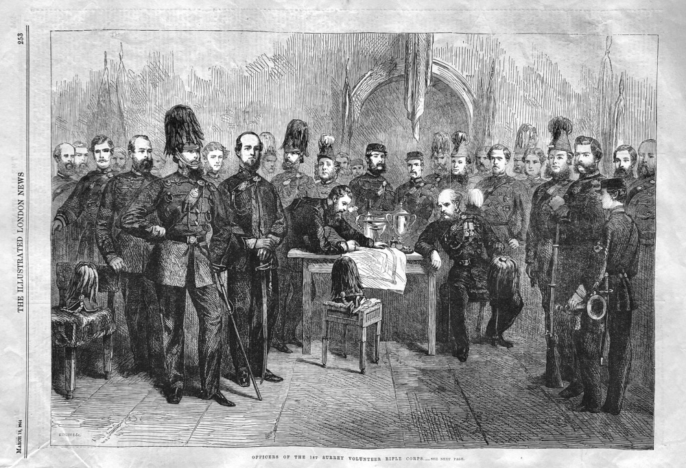 Officers of the 1st Surrey Volunteer Rifle Corps.  1864.