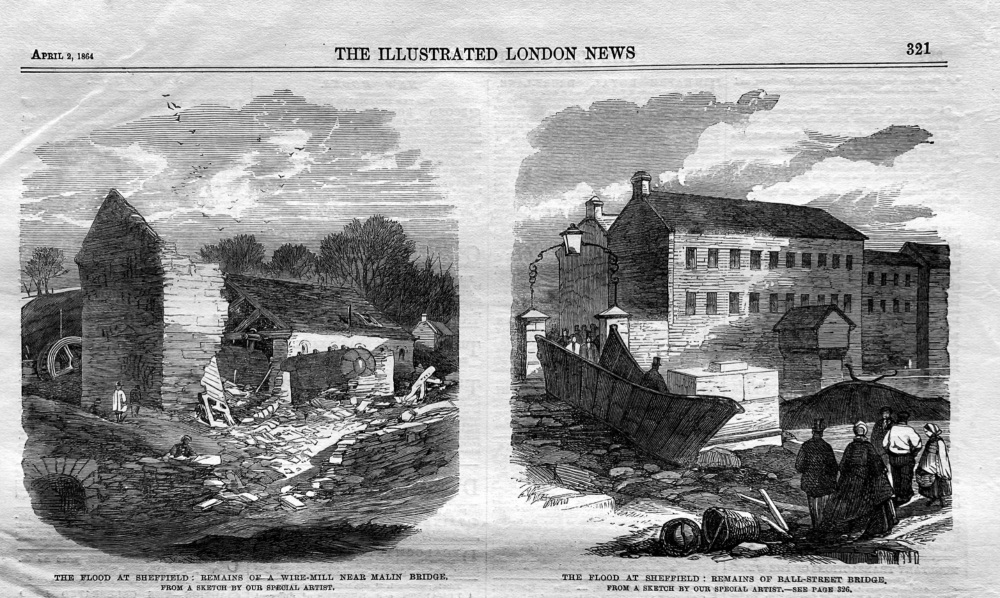 The Flood at Sheffield.  1864.