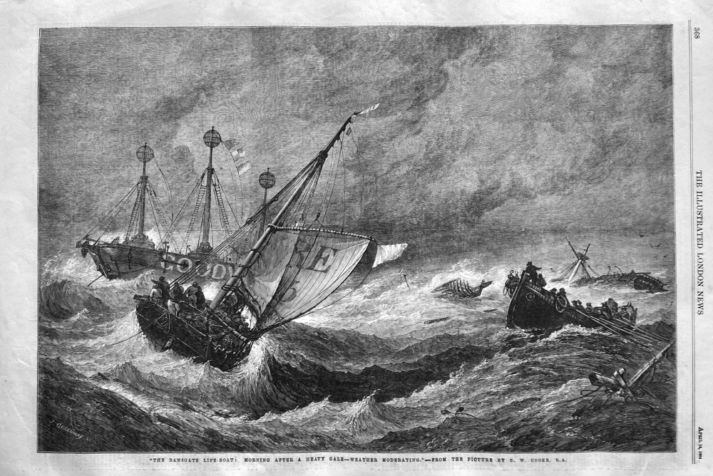 "The Ramsgate Life-Boat :  Morning after a Heavy Gale- Weather Moderating."  1864.