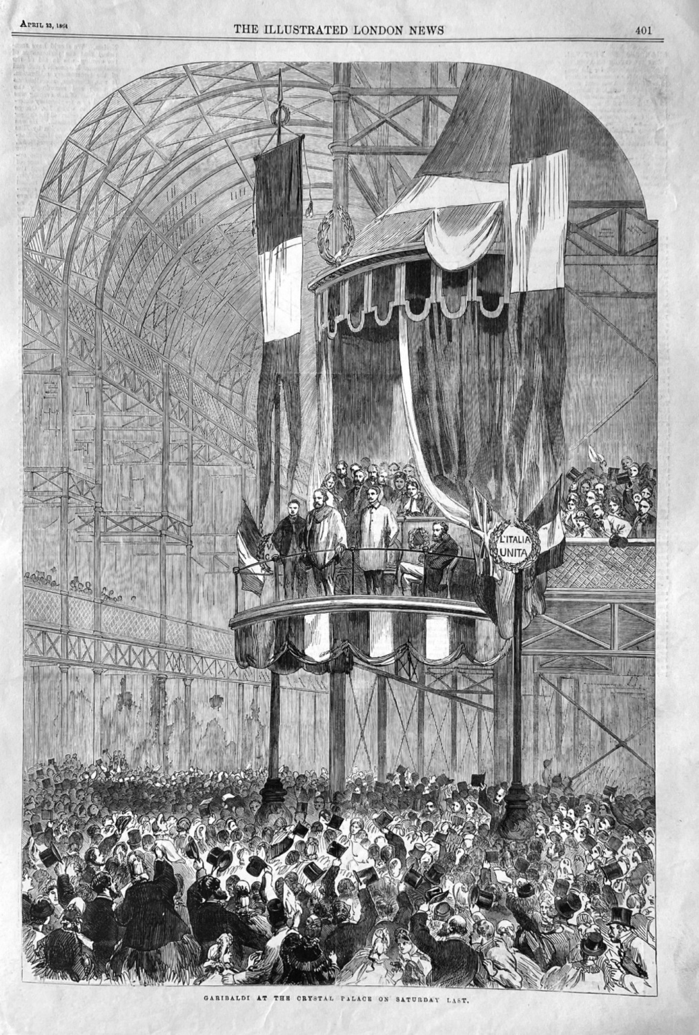 Garibaldi at the Crystal Palace on Saturday Last. 1864.