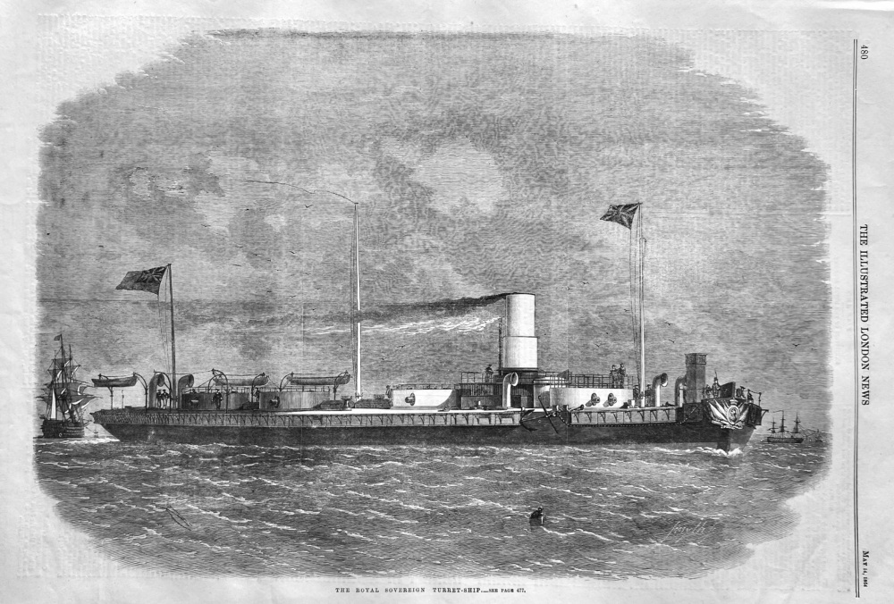 The Royal Sovereign Turret-Ship.  1864.