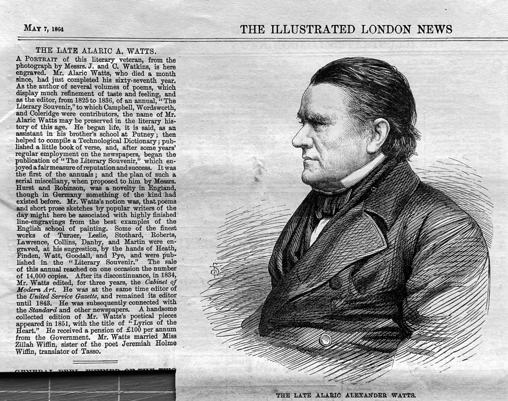 The Late Alaric Alexander Watts.  1864.