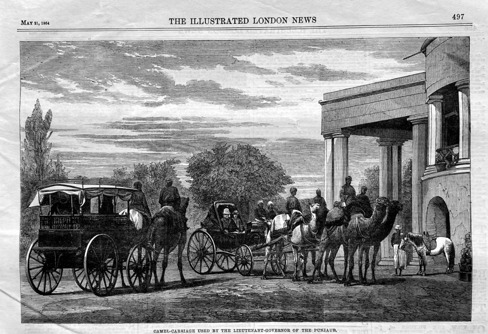 Camel-Carriage used by the Lieutenant-Governor of the Punjaub.  1864.
