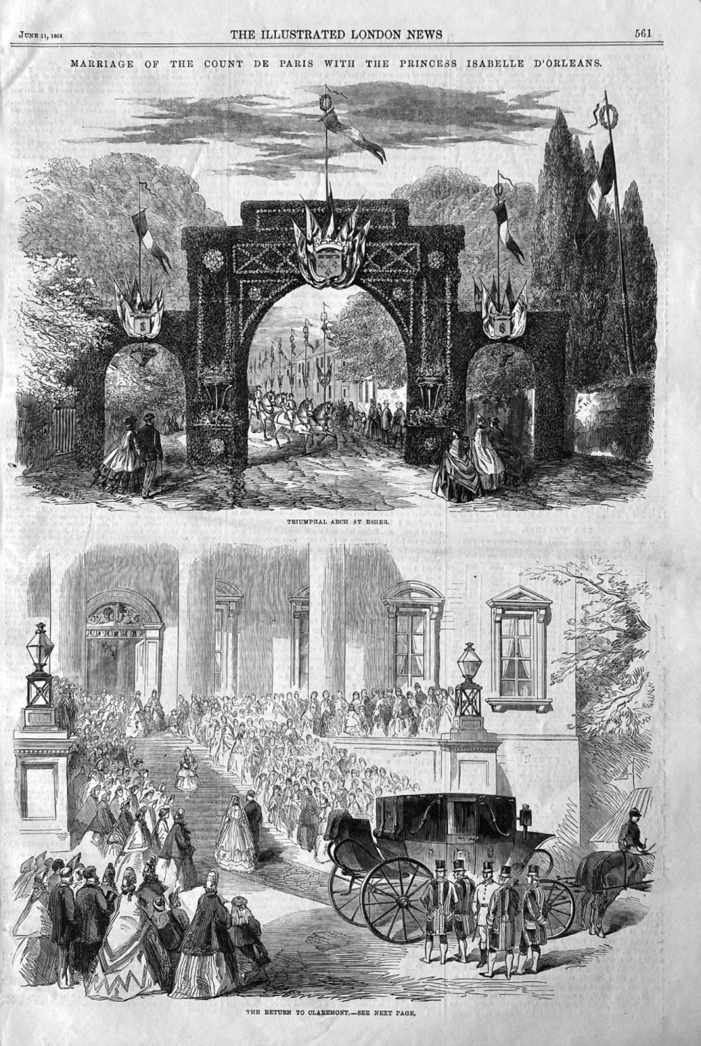 Marriage of the Count De Paris with the Princess Isabelle D'Orleans,  1864.