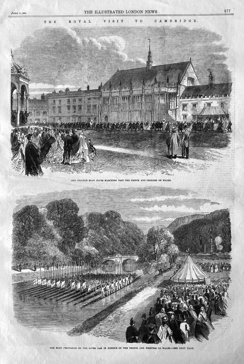 The Royal Visit to Cambridge.  1864.