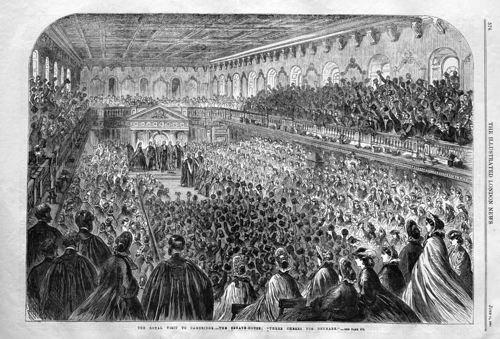 The Royal Visit to Cambridge.-  The Senate-House :  "Three Cheers for Denmark !".  1864.