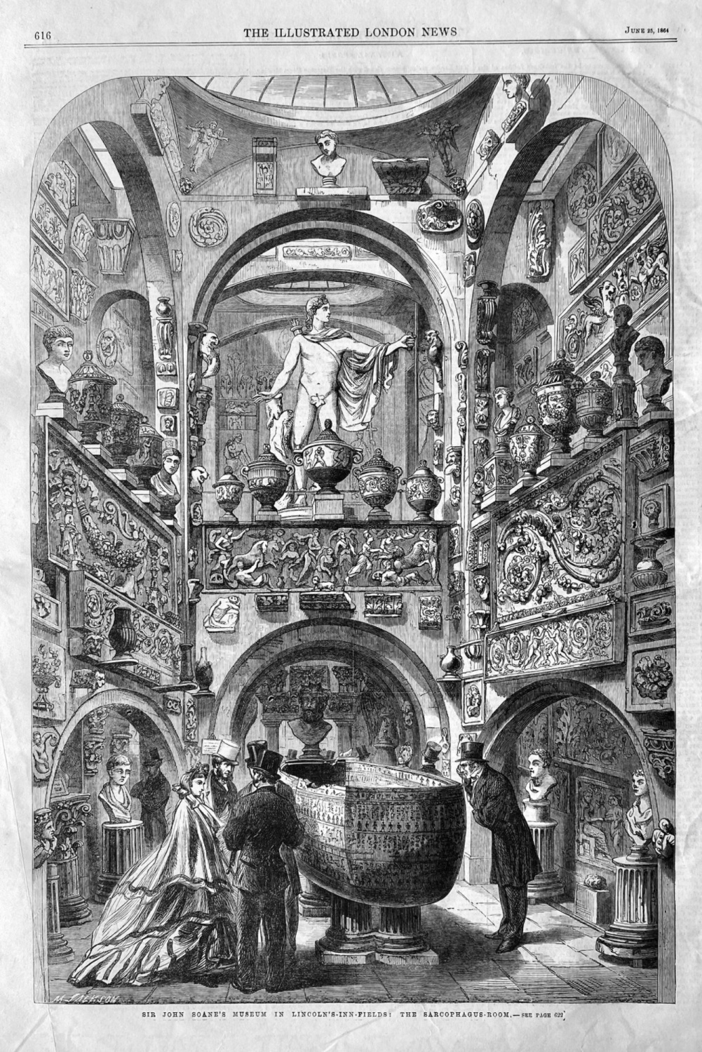 Sir John Soane's Museum in Lincoln's-Inn-Fields :  The Sarcophagus-Room.  1