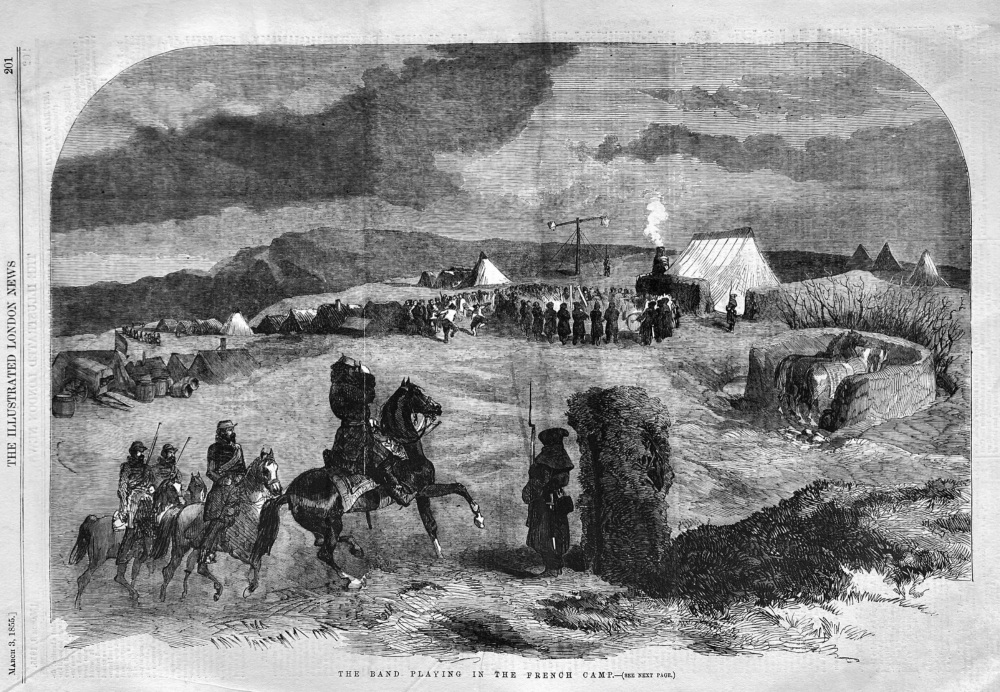 The Band Playing in the French Camp.  1855.