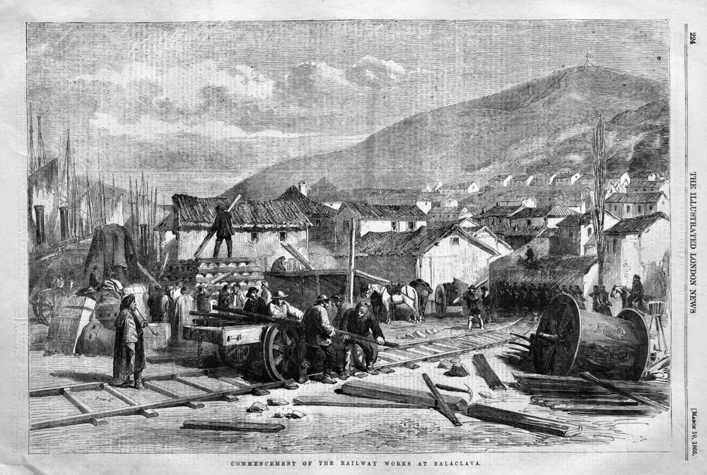 Commencement of the Railway Works at Balaclava.  1855.