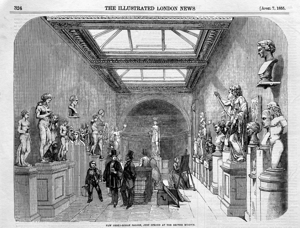The Greco-Roman Saloon, just opened at the British Museum.  1855.