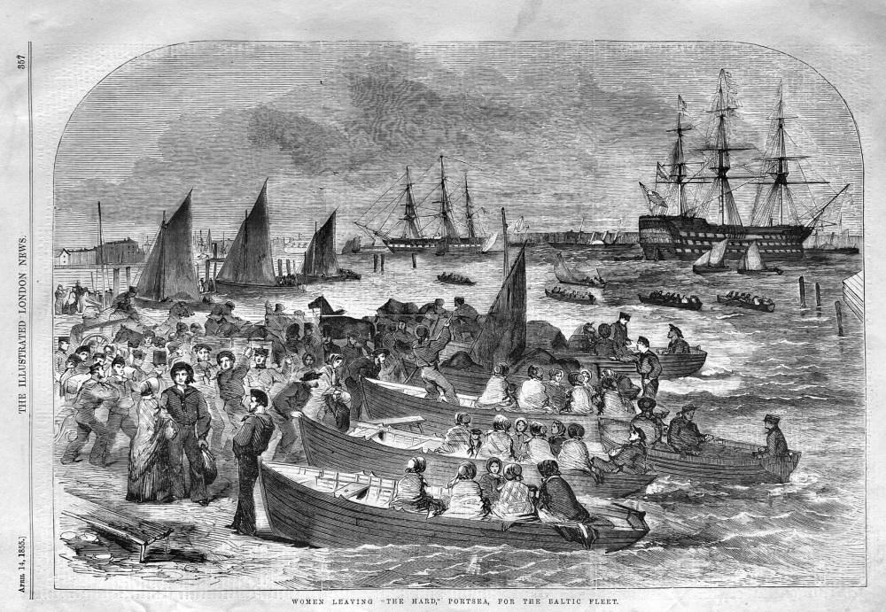 Women Leaving  "The Hard," Portsea, for the Baltic Fleet.  1855.