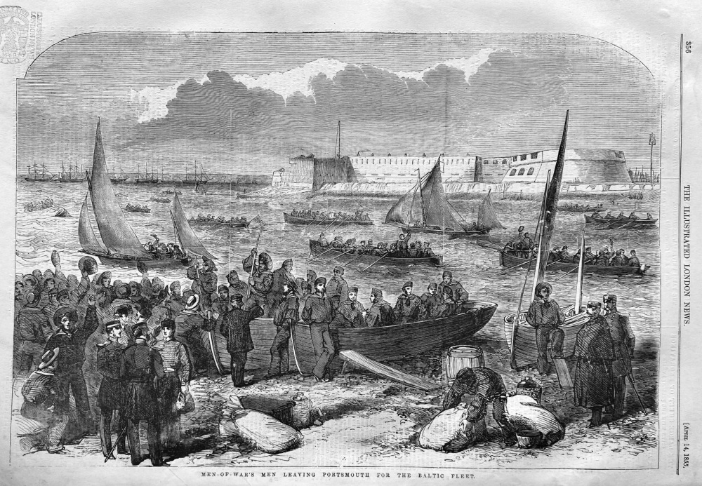 Men-of-War's  Men Leaving Portsmouth for the Baltic Fleet.  1855.