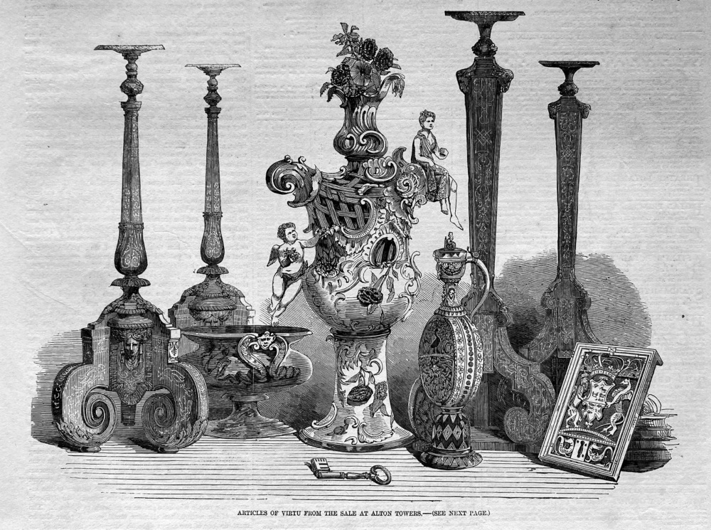 Articles of Virtu from the Sale at Alton Towers.  1857.