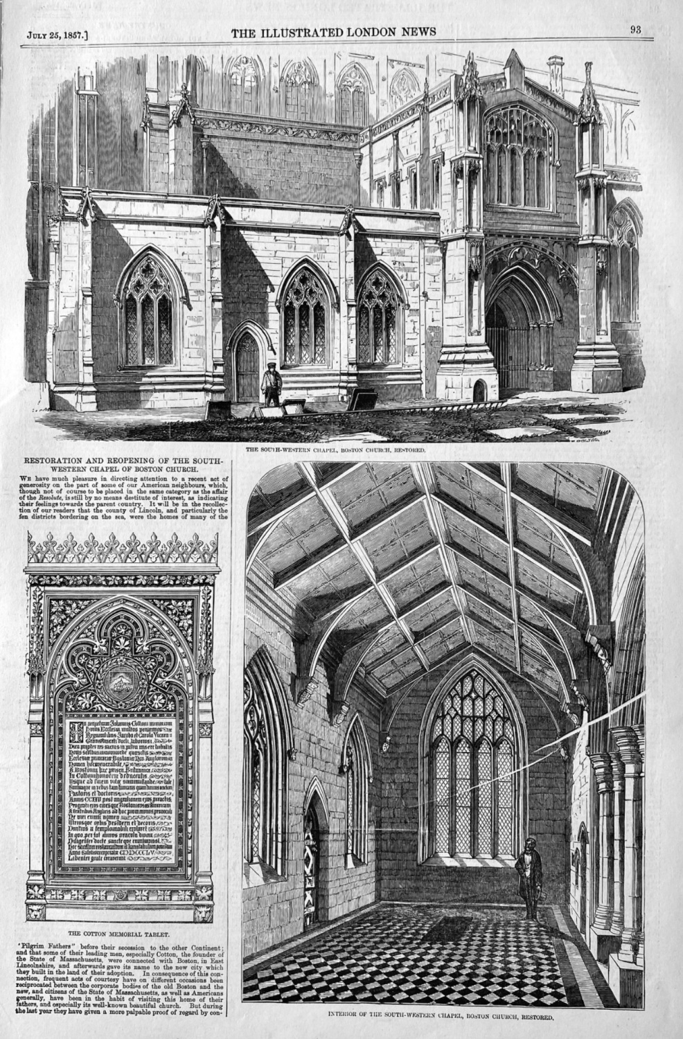 Restoration and Reopening of the South-western Chapel of Boston Church. 185