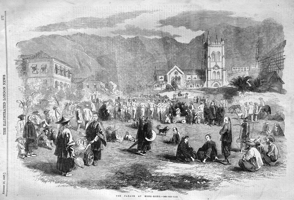 The Parade at Hong - Kong.  1857.