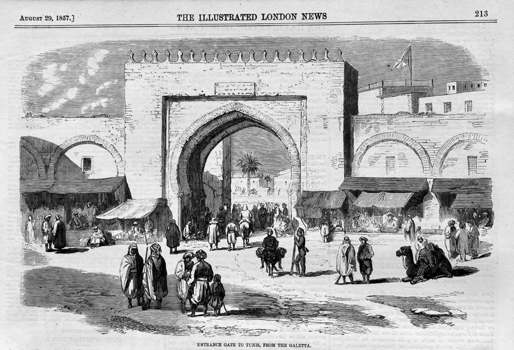 Entrance Gate to Tunis, from the Galetta.  1857.