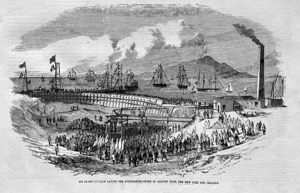 Sir James Graham Laying the Foundation-Stone of Silloth Docks, the New Port for Carlisle.  1857.