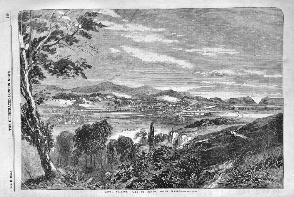 Gnoll College, Vale of Neath, South Wales.  1857.