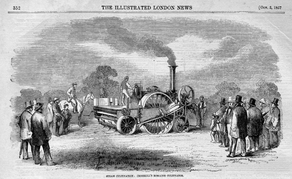 Steam Cultivation :  Crosskill's Romaine Cultivator.  1857.