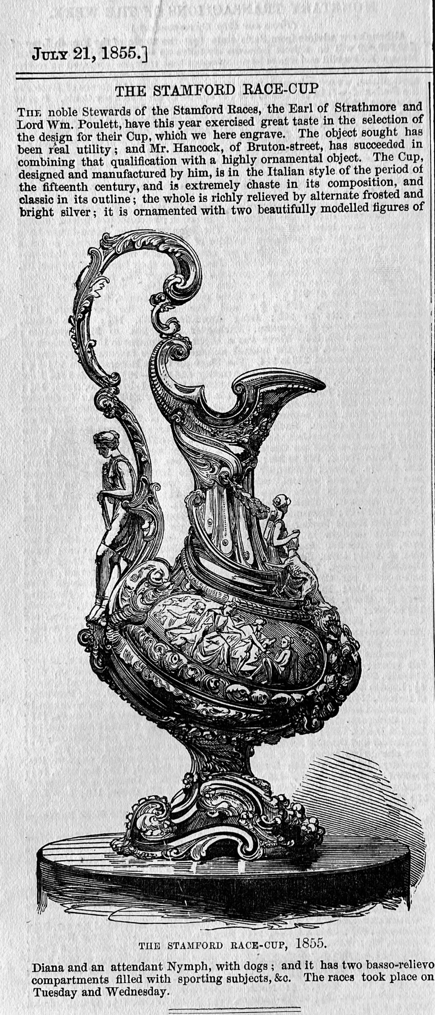 The Stamford Race Cup.  1855.