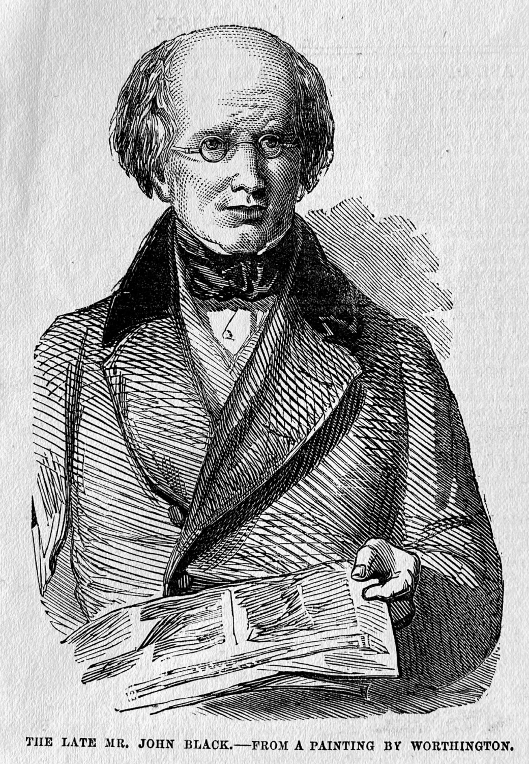 The Late Mr. John Black.- From a Painting by Worthington.  1855.