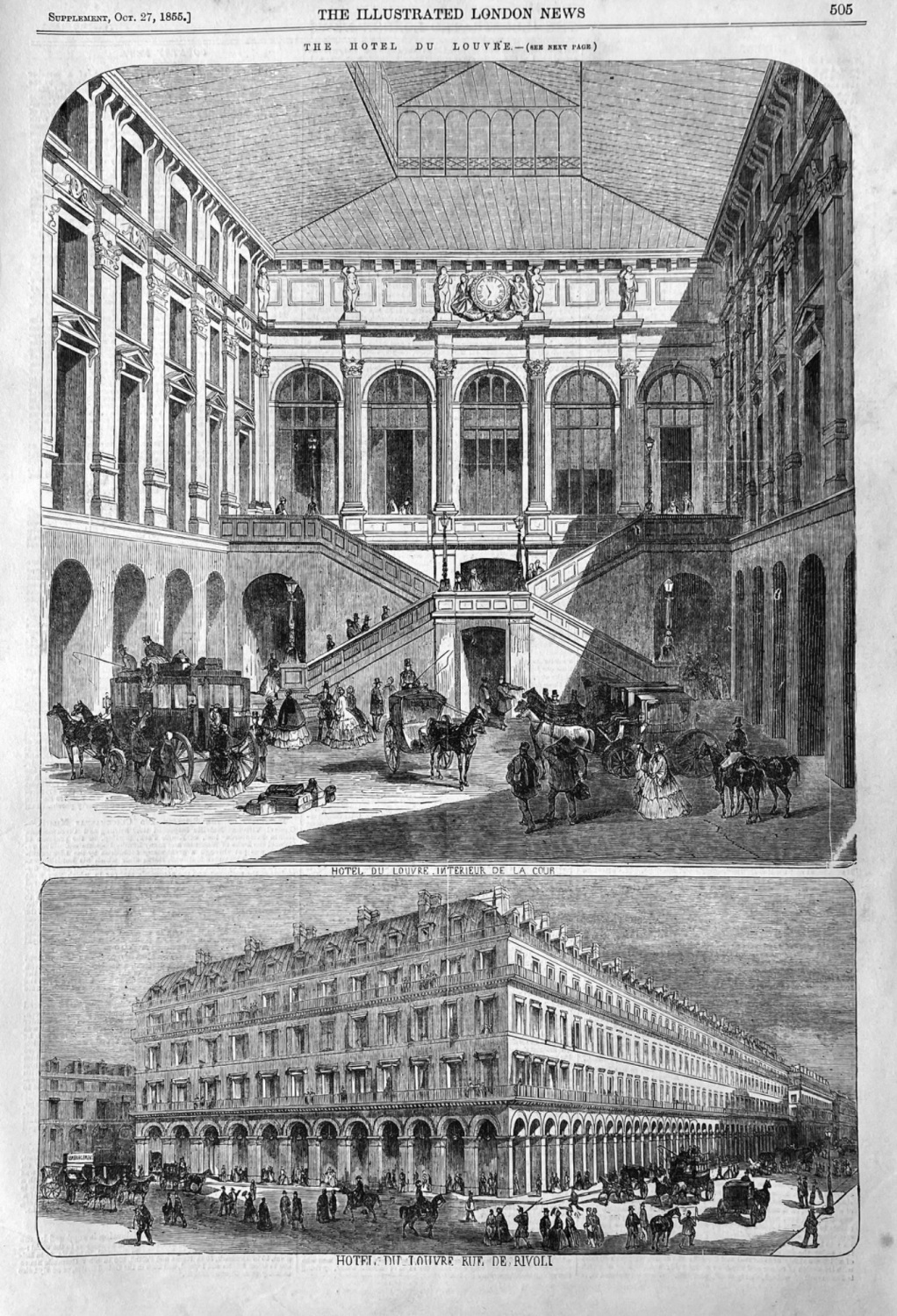 The Hotel Du Louvre.  1855.