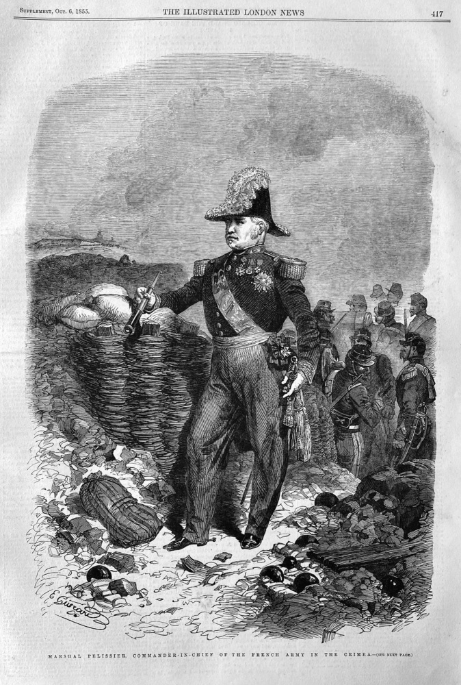 Marshal Pelissier Commander-in-Chief of the French Army in the Crimea.  1855.