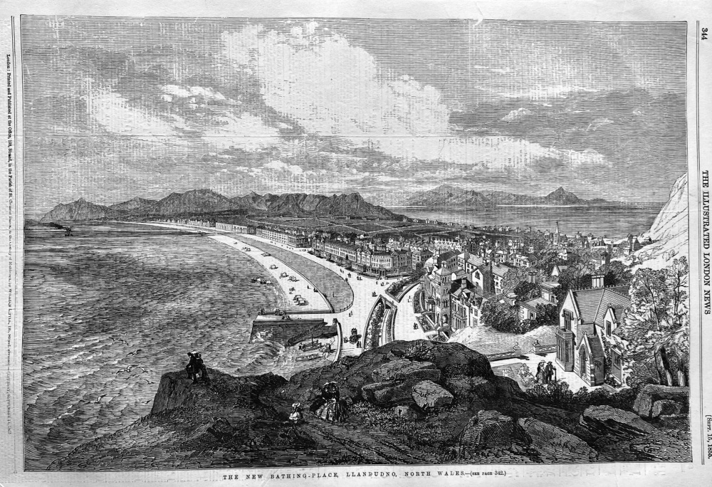 The New Bathing-Place,  Llandudno,  North Wales.  1855.