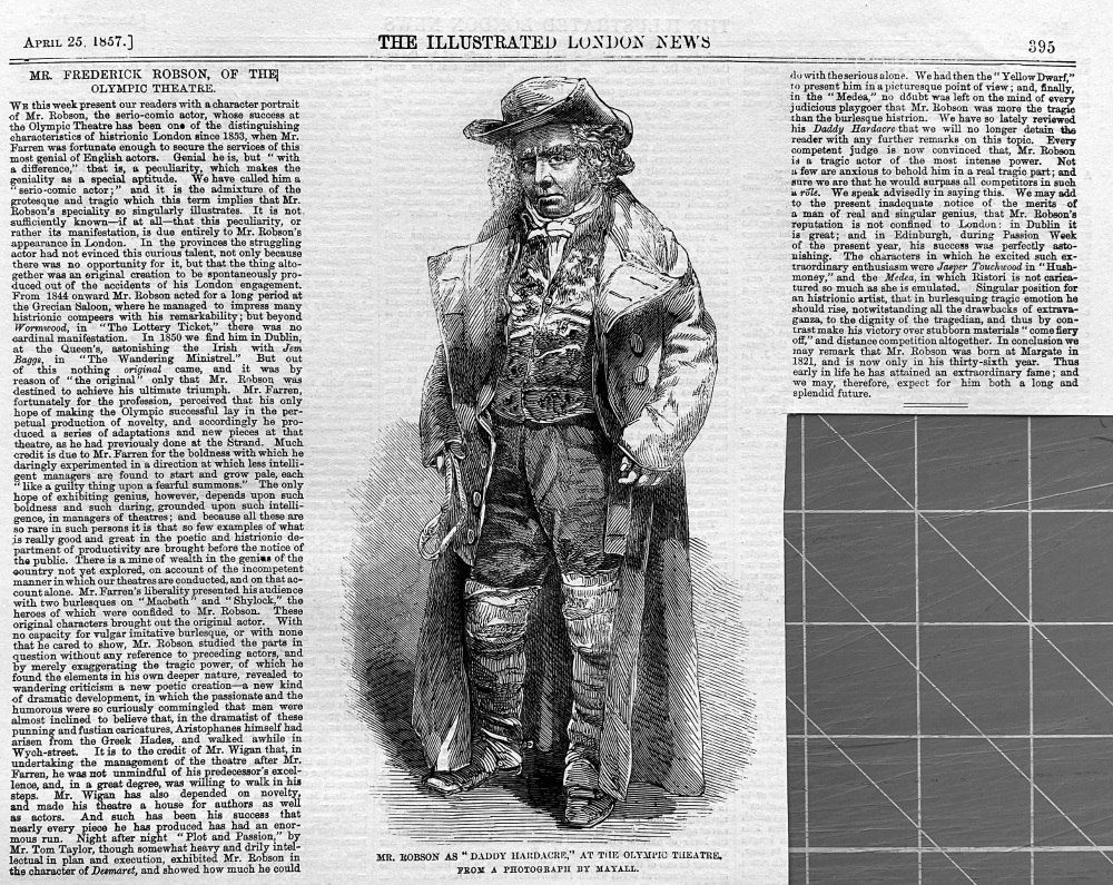 Mr. Frederick Robson, of the Olympic Theatre.  1857.