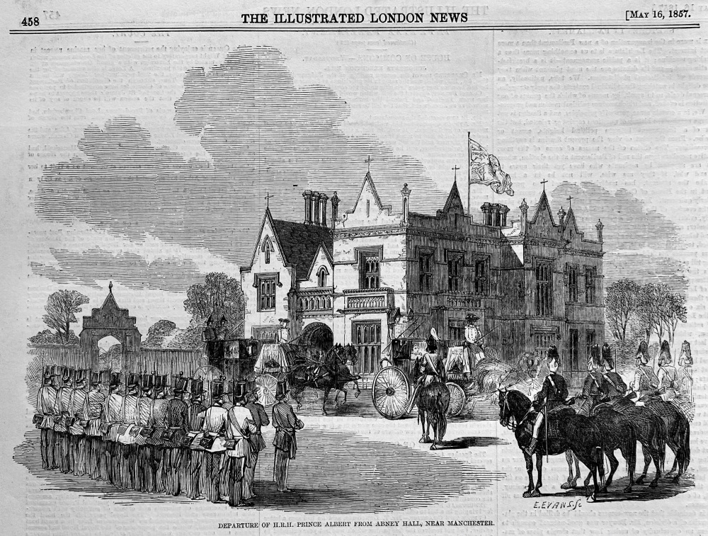 Departure of H.R.H.  Prince Albert from Abney Hall, near Manchester.  1857.