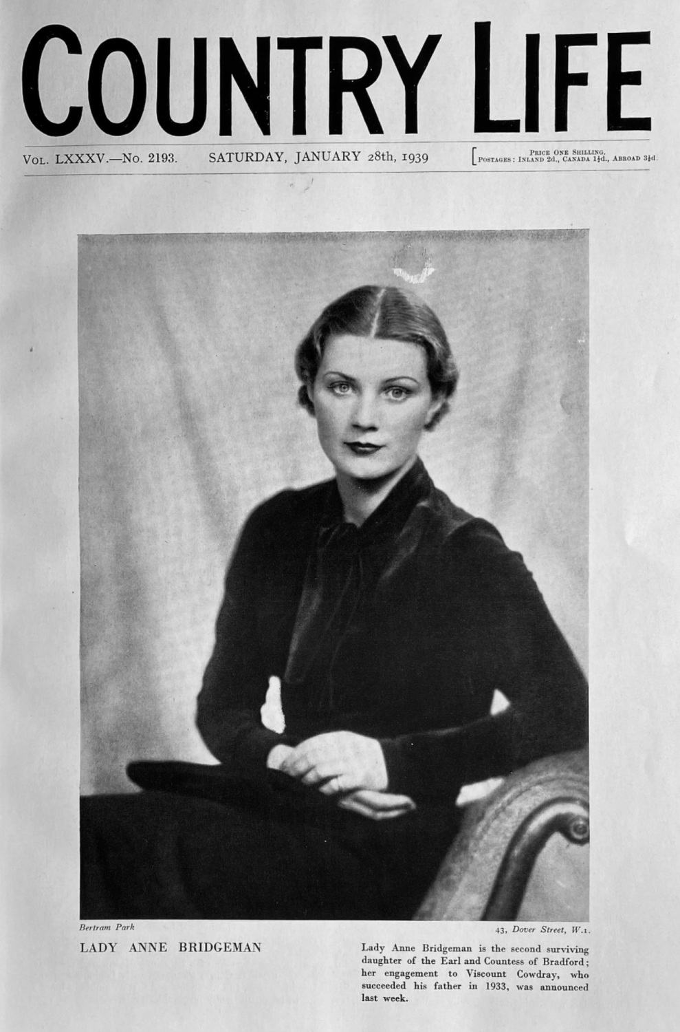 Country Life.  January 28th, 1939.