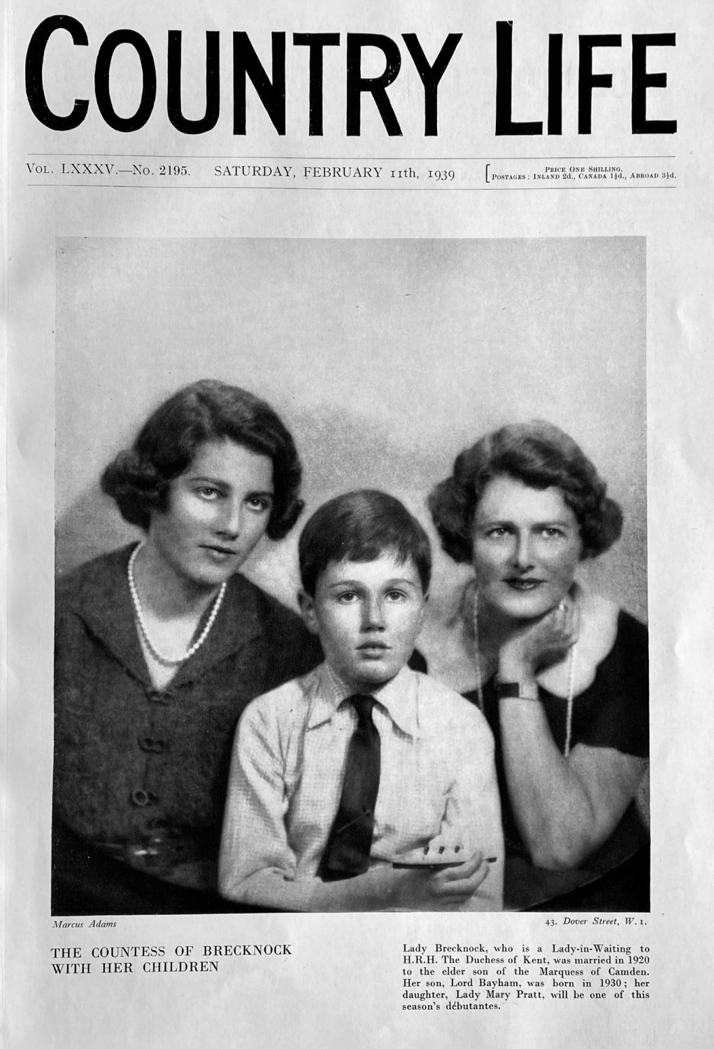 Country Life,  February 11th, 1939.