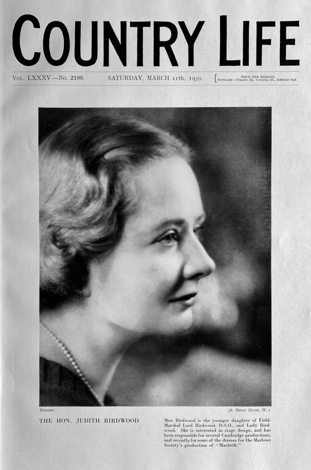 Country Life,  March 11th, 1939.