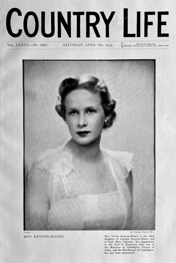 Country Life,  April 8th, 1939.