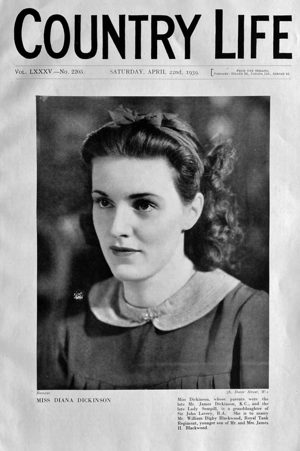 Country Life,  April 22nd, 1939.