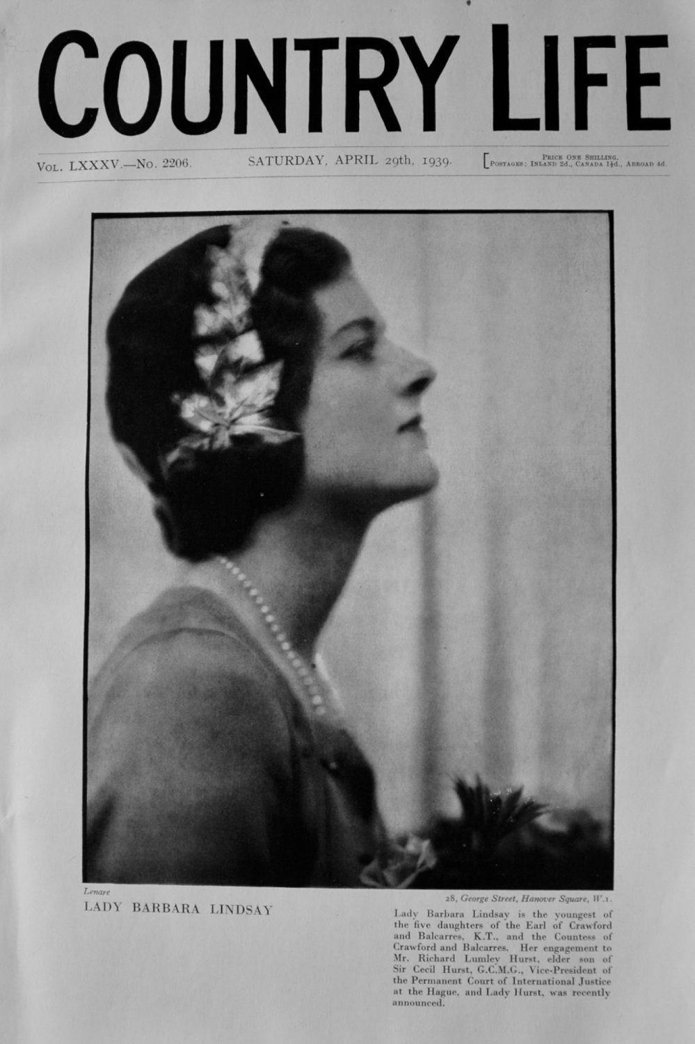 Country Life, April 29th, 1939.