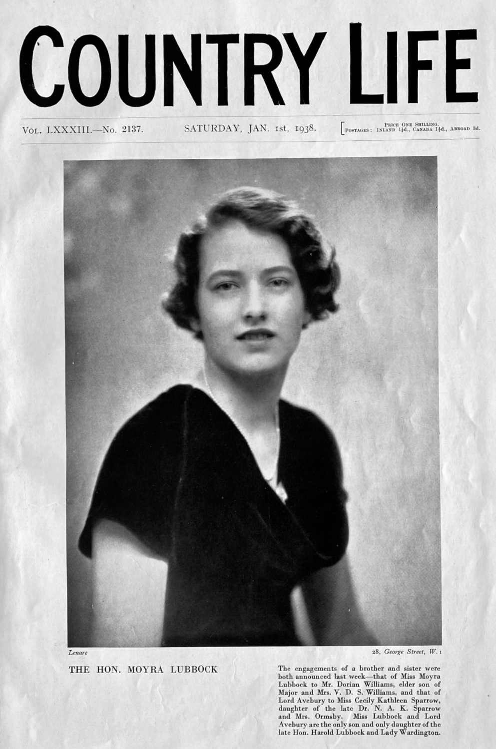 Country Life,  January 1st, 1938.