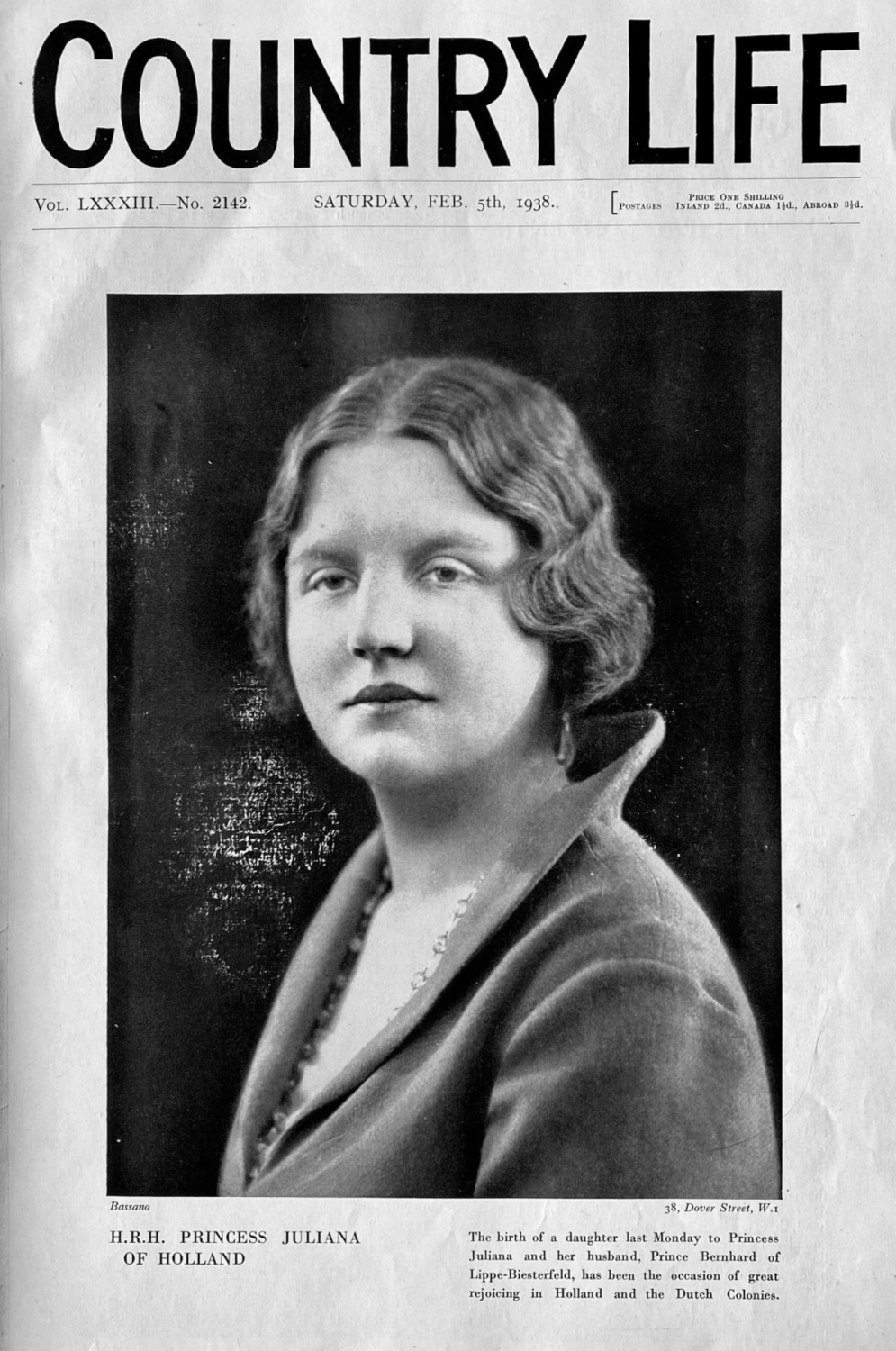 Country Life,  February 5th, 1938.