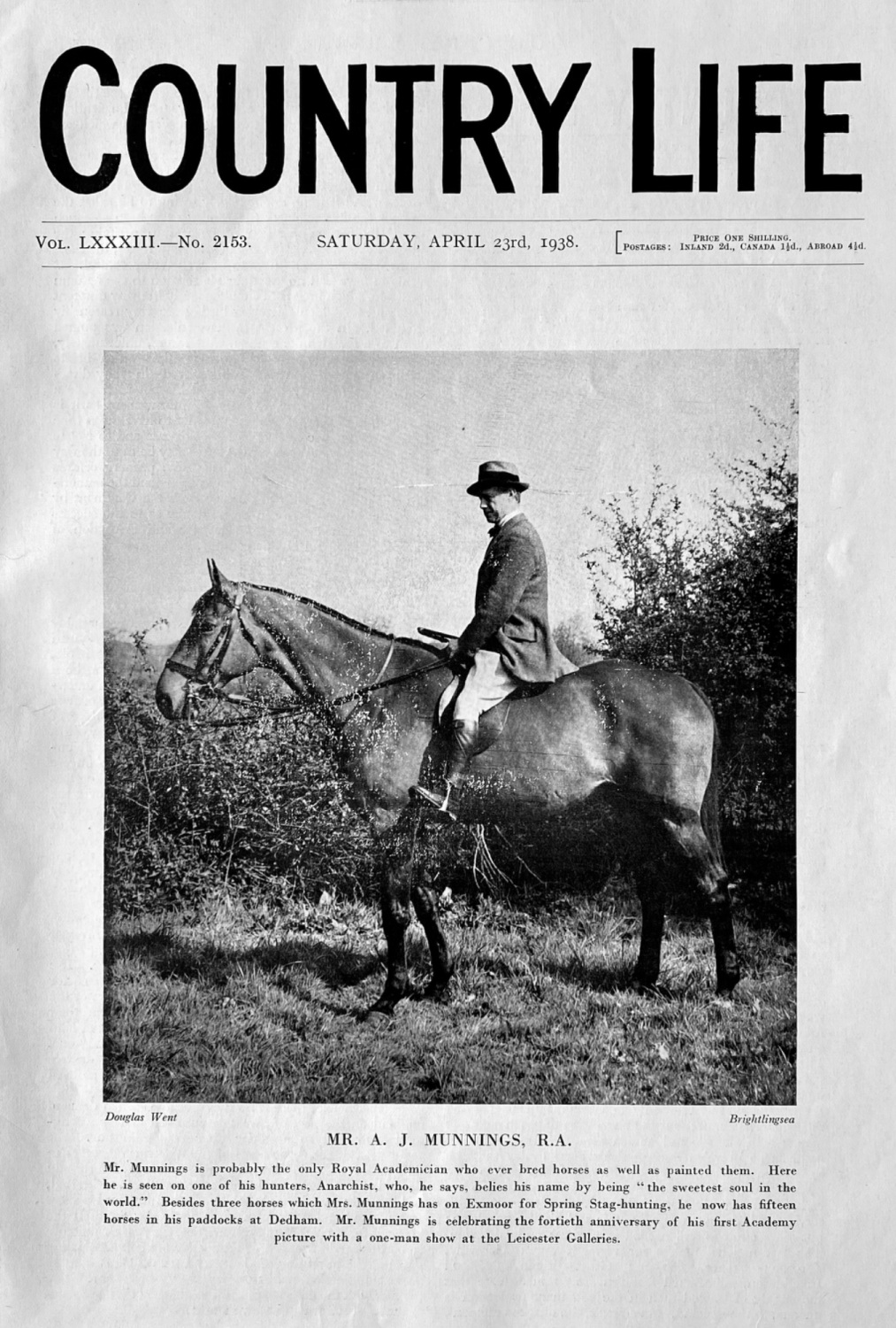 Country Life,  April  23rd, 1938.